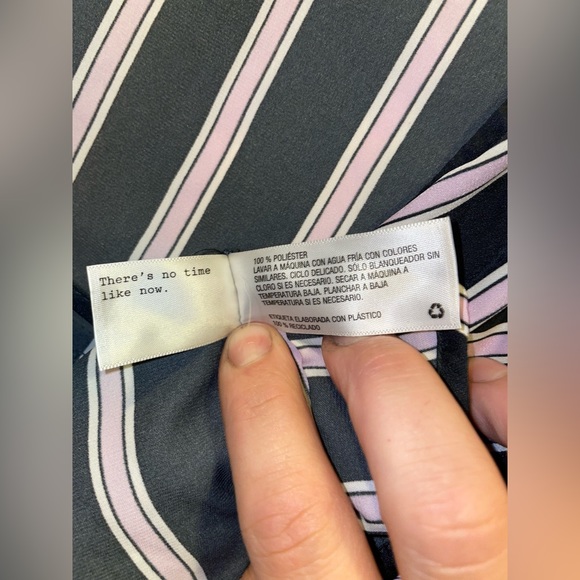 A NEW DAY Black & Pink Striped Wrap Dress | Excellent Condition | Size XXL - Picture 5 of 9